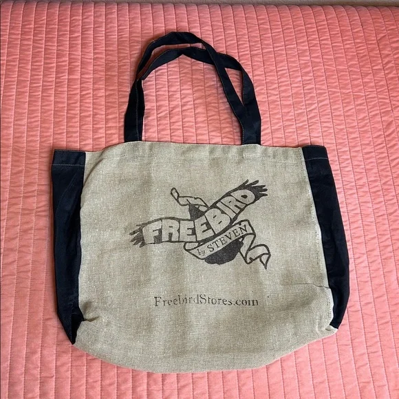 Freebird by Steven Burlap Jute Reusable Tote Bag - Picture 3 of 7